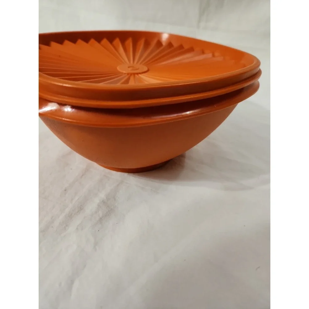 Vintage Tupperware Bowl 838-7 with Lid Orange